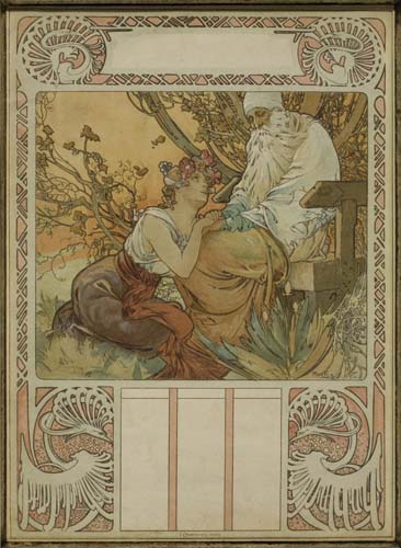 ALPHONSE MUCHA (1860-1939) [STAGES OF LIFE / OLD AGE.] 1897. 12 x 9 inches. Champenois, Paris.